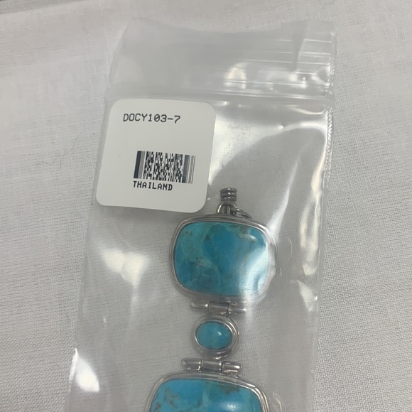NWT JTV CABOCHON RECTANGULAR CUSHION, OVAL & ROUND TURQUOISE BRACELET - Picture 5 of 5